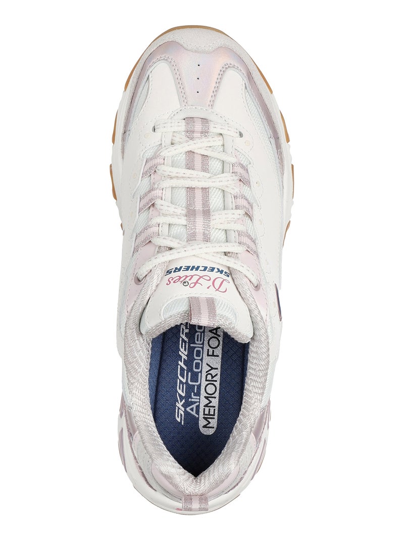 Basket Basse à Lacets Skechers D'Lites Dazzling Shine Rose clair - Kiabi