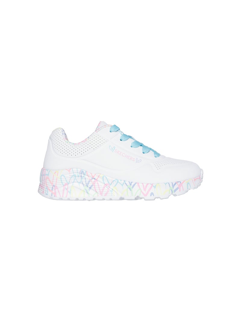 Basket Basse à Lacets Skechers Juniors Uno Lite-Lovely Luv Blanc - Kiabi