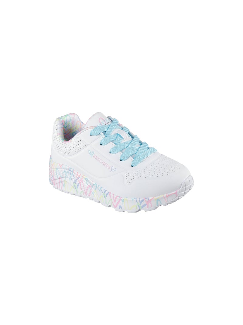 Basket Basse à Lacets Skechers Juniors Uno Lite-Lovely Luv Blanc - Kiabi
