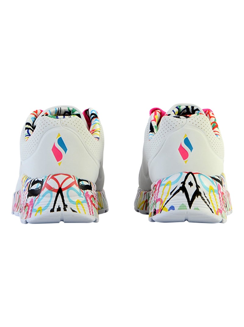 Basket Basse à Lacets Skechers Juniors Uno Lite-Lovely Luv Blanc - Kiabi