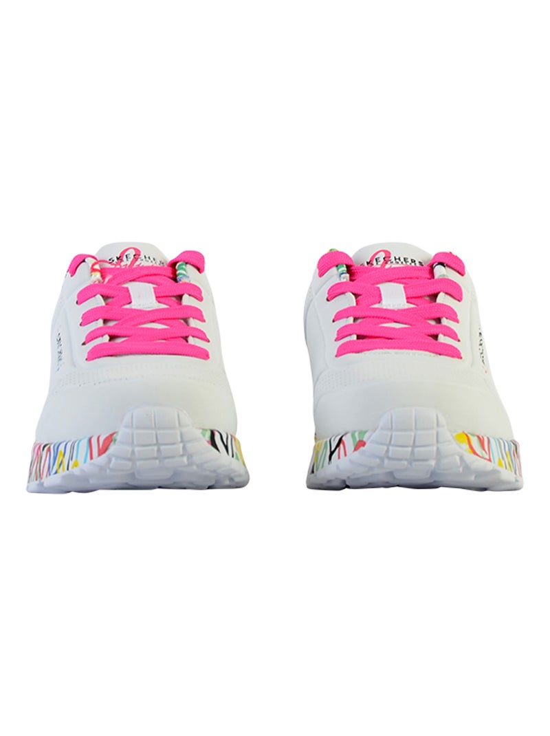 Basket Basse à Lacets Skechers Juniors Uno Lite-Lovely Luv Blanc - Kiabi