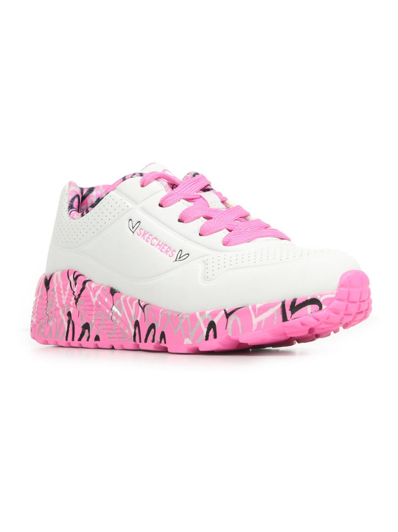 Basket Basse à Lacets Skechers Juniors Uno Lite-Lovely Luv Blanc - Kiabi