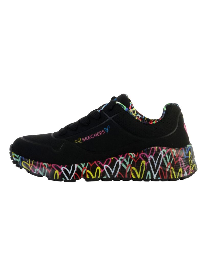 Basket Basse à Lacets Skechers Juniors Uno Lite-Lovely Luv Noir - Kiabi