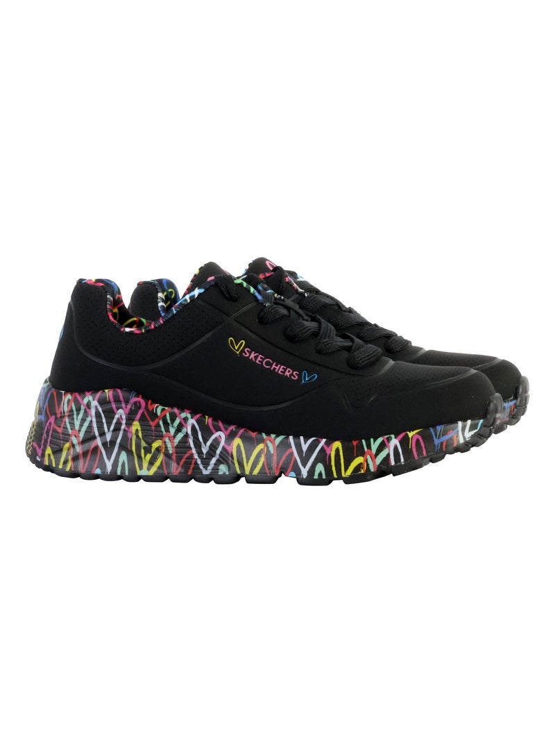 Basket Basse à Lacets Skechers Juniors Uno Lite-Lovely Luv Noir - Kiabi