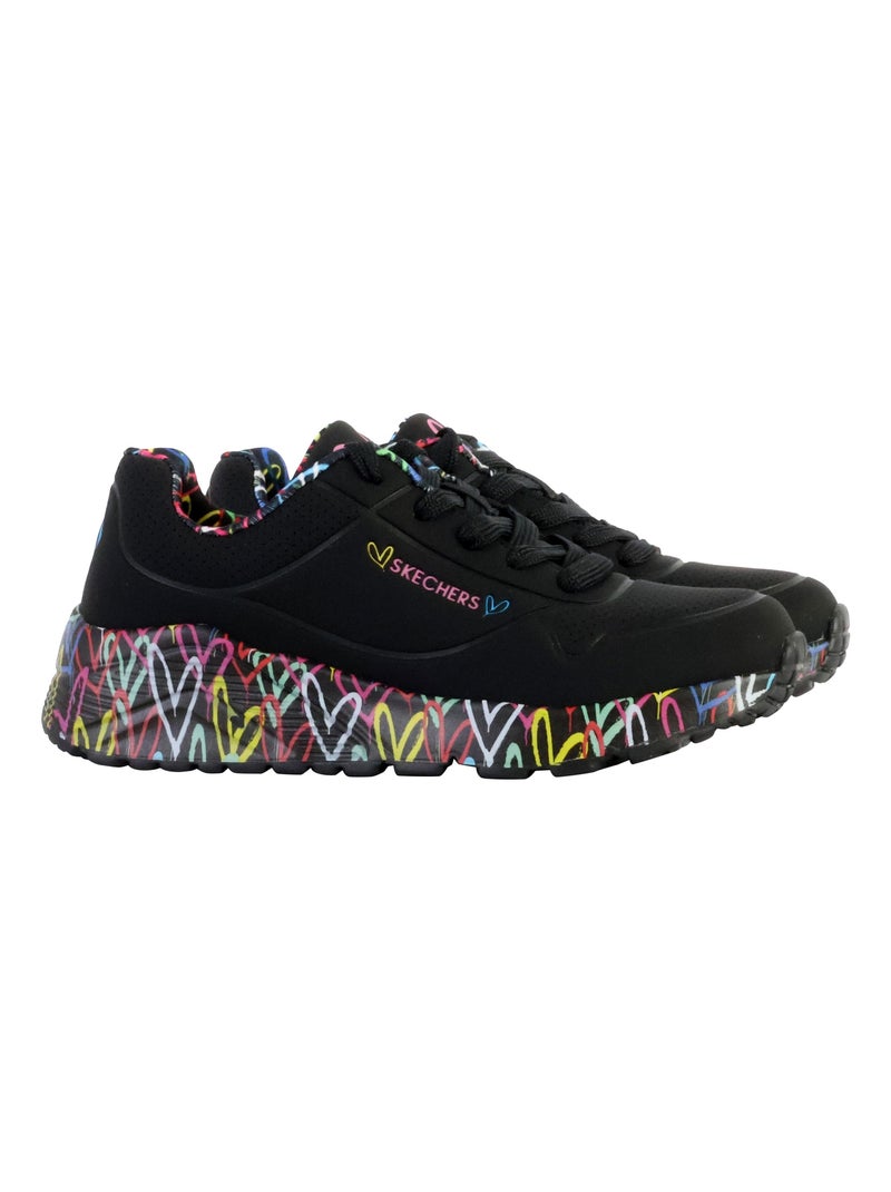 Basket Basse à Lacets Skechers Juniors Uno Lite-Lovely Luv Noir - Kiabi