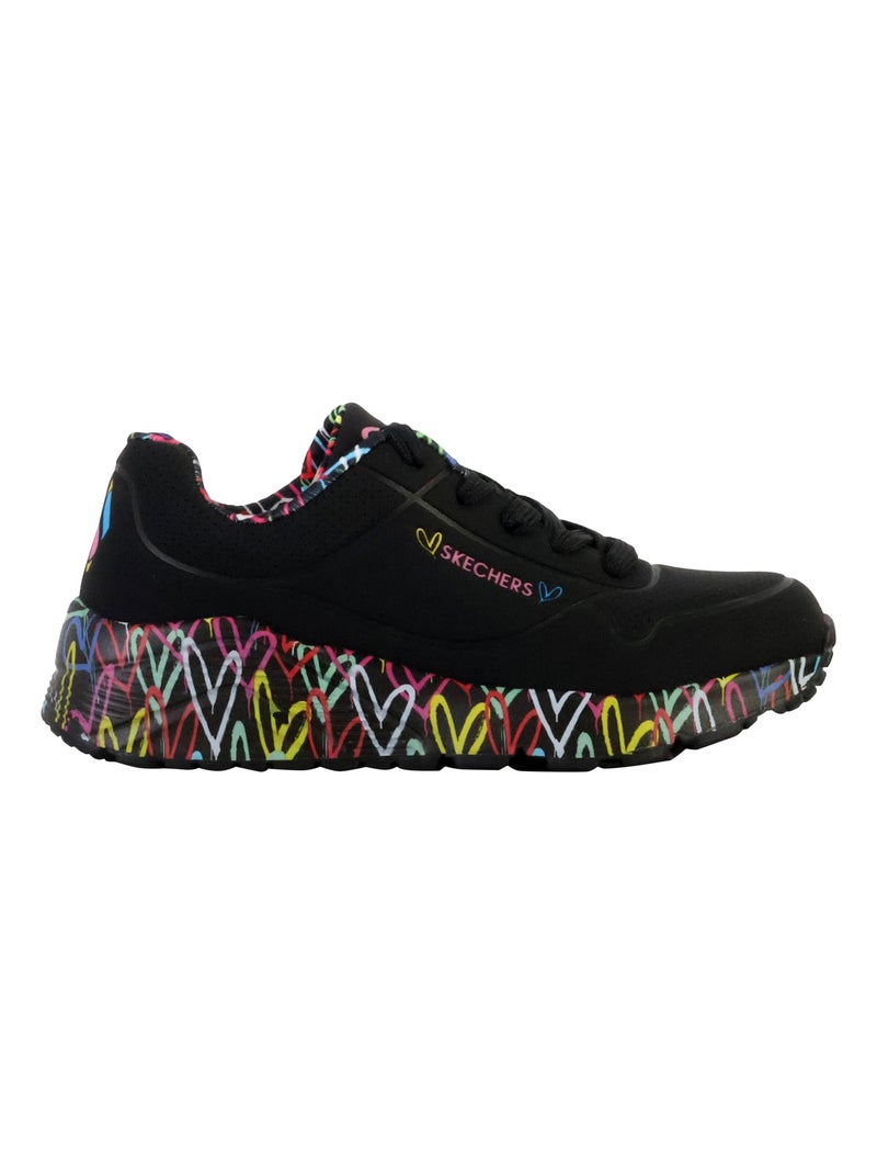 Basket Basse à Lacets Skechers Juniors Uno Lite-Lovely Luv Noir - Kiabi