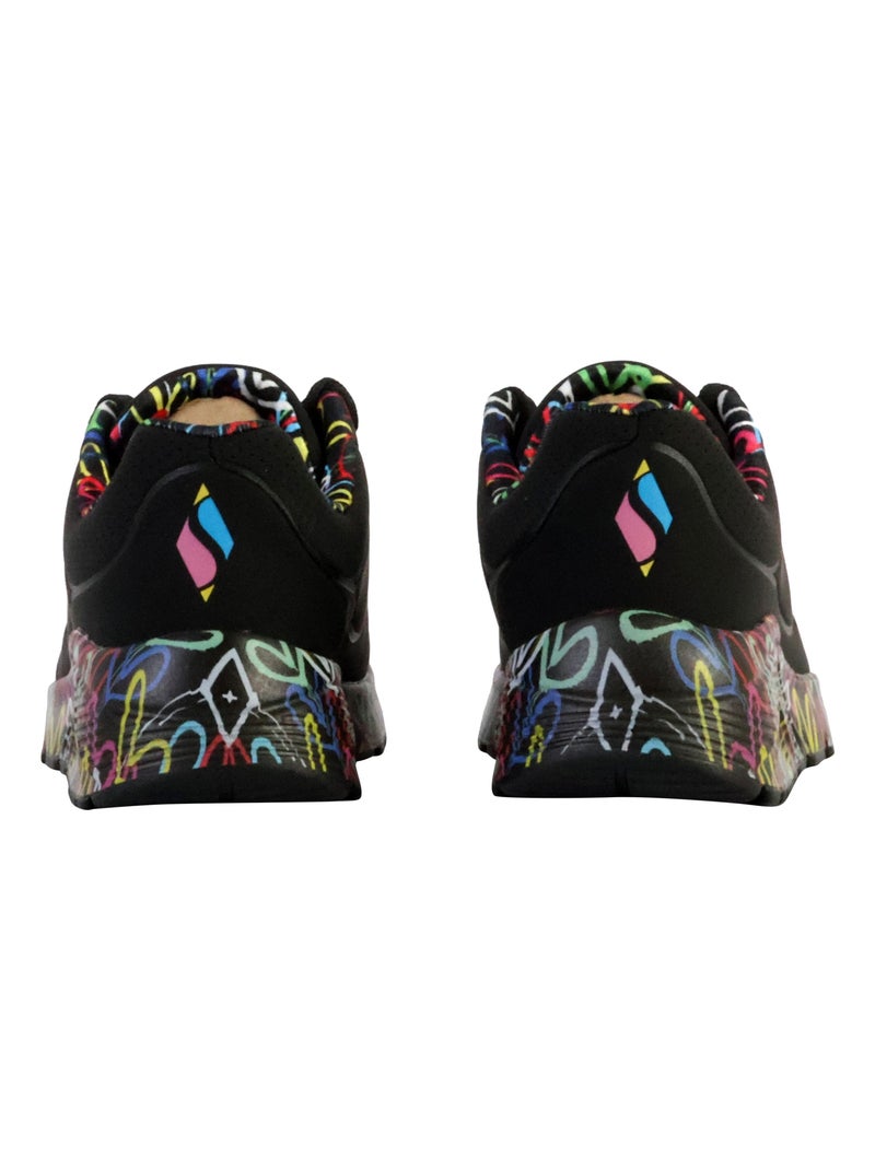Basket Basse à Lacets Skechers Juniors Uno Lite-Lovely Luv Noir - Kiabi