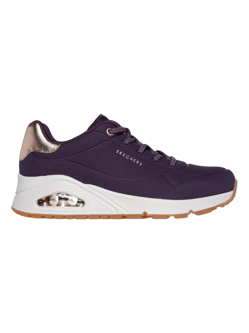 Basket Basse à Lacets Skechers Uno Shimmer Away Violet foncé - Kiabi