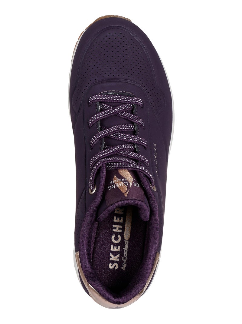 Basket Basse à Lacets Skechers Uno Shimmer Away Violet foncé - Kiabi