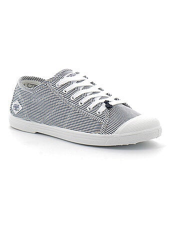Basket Basse à Rayures Bleu Pour Femme Basic Strip Shinny