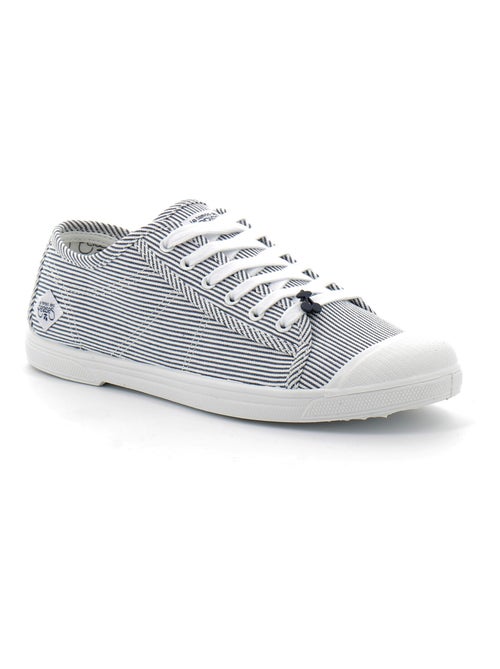 Basket Basse à Rayures Bleu Pour Femme Basic Strip Shinny - Kiabi Basket Basse à Rayures Bleu Pour Femme Basic Strip Shinny - Kiabi