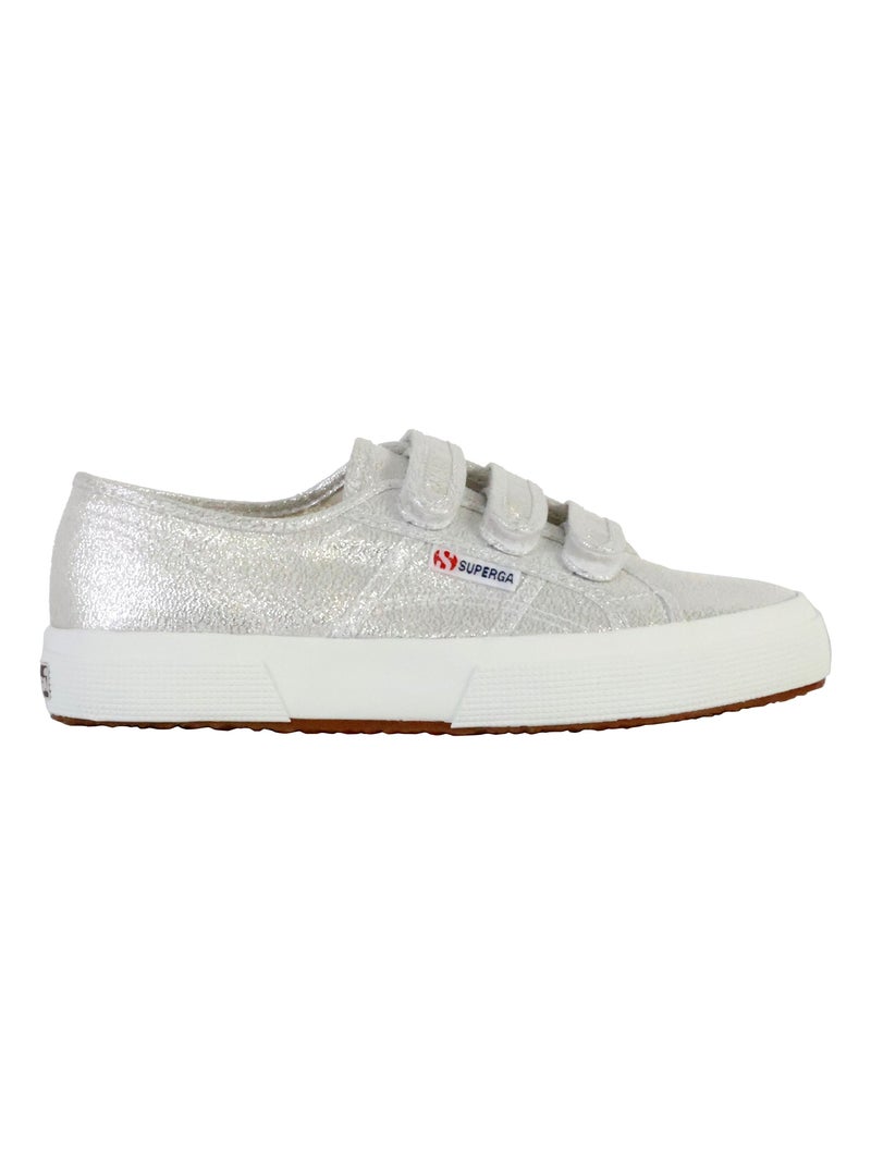 Basket Basse à Scratch Superga Straps Lame Gris - Kiabi