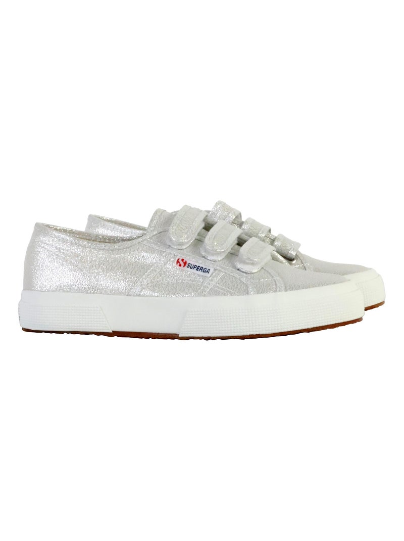 Basket Basse à Scratch Superga Straps Lame Gris - Kiabi