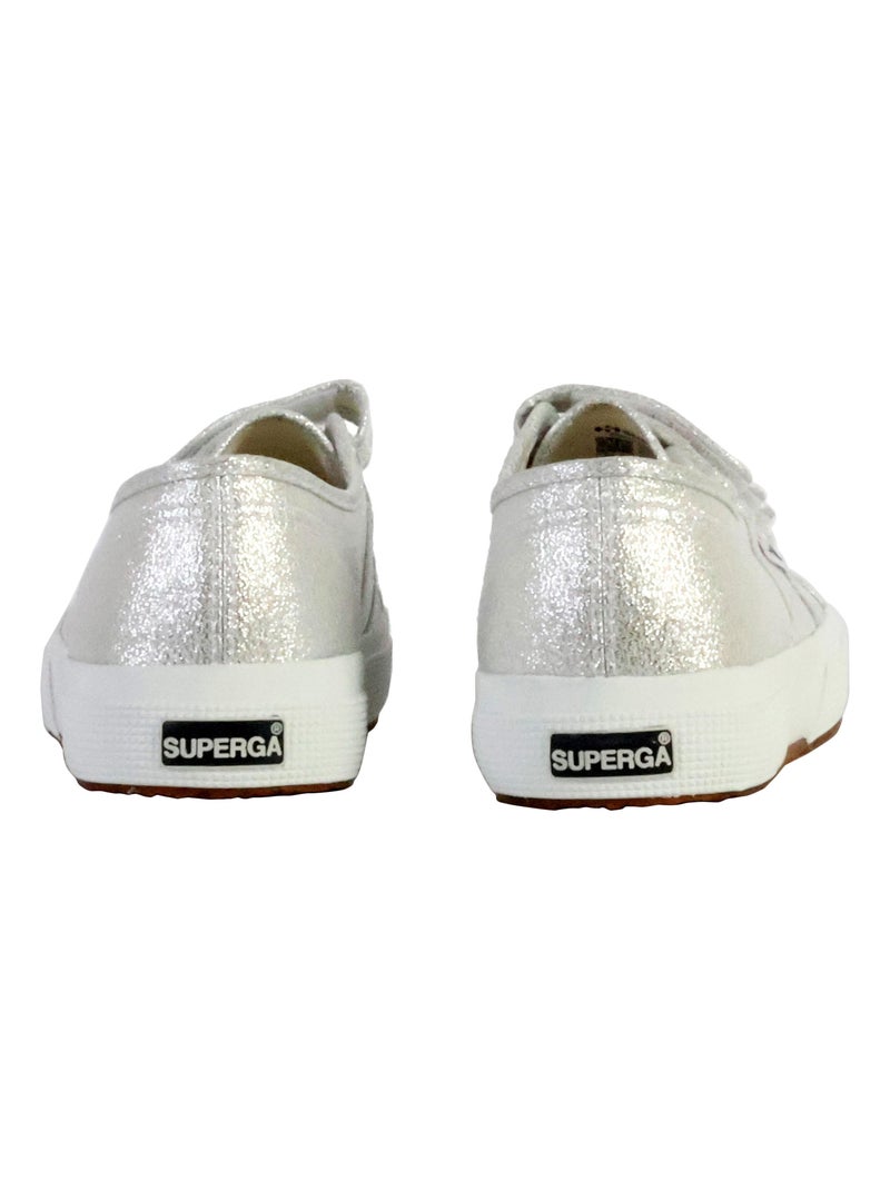 Basket Basse à Scratch Superga Straps Lame Gris - Kiabi
