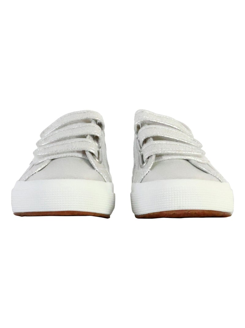 Basket Basse à Scratch Superga Straps Lame Gris - Kiabi