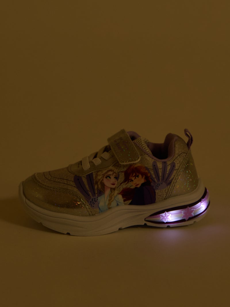 Basket basse brillantes 'Frozen' Beige - Kiabi