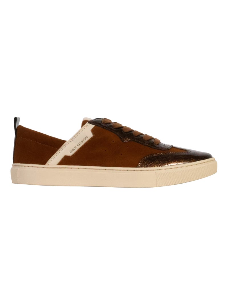 Basket Basse Cuir Emilie Karston Tais Camel - Kiabi