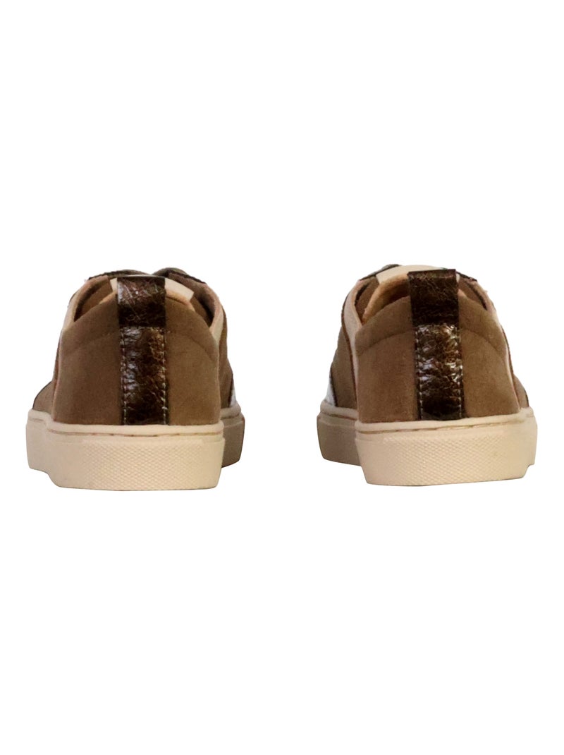 Basket Basse Cuir Emilie Karston Tais Taupe - Kiabi