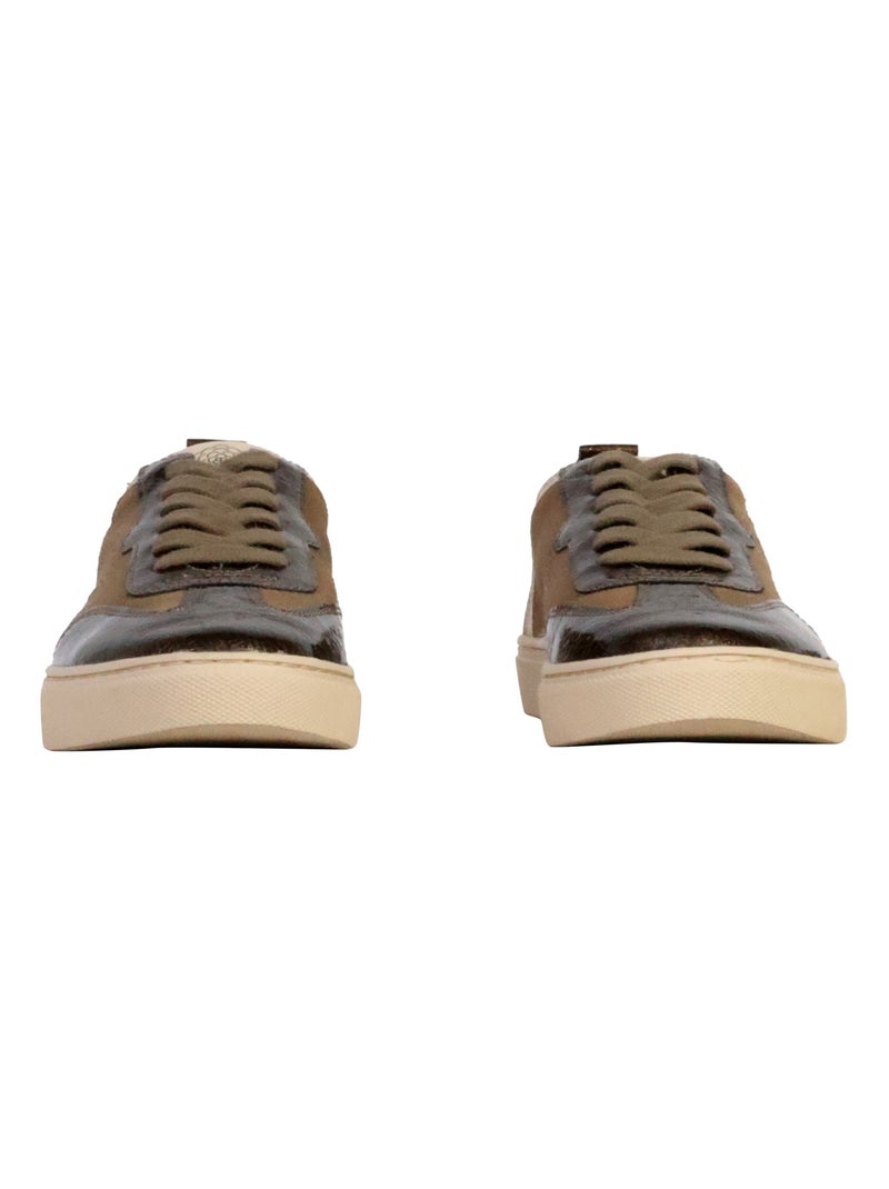 Basket Basse Cuir Emilie Karston Tais Taupe - Kiabi