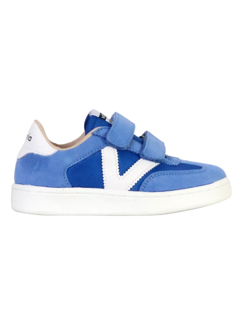 Basket Basse Cuir Enfant Victoria Bleu - Kiabi