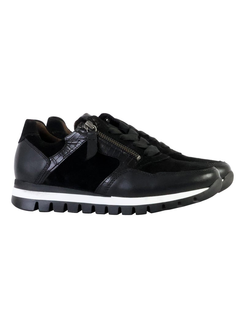 Basket Basse Cuir Gabor Dream Snake Noir - Kiabi