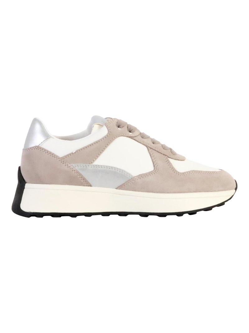 Basket Basse Cuir Geox Amabel Nappa Suede Blanc - Kiabi