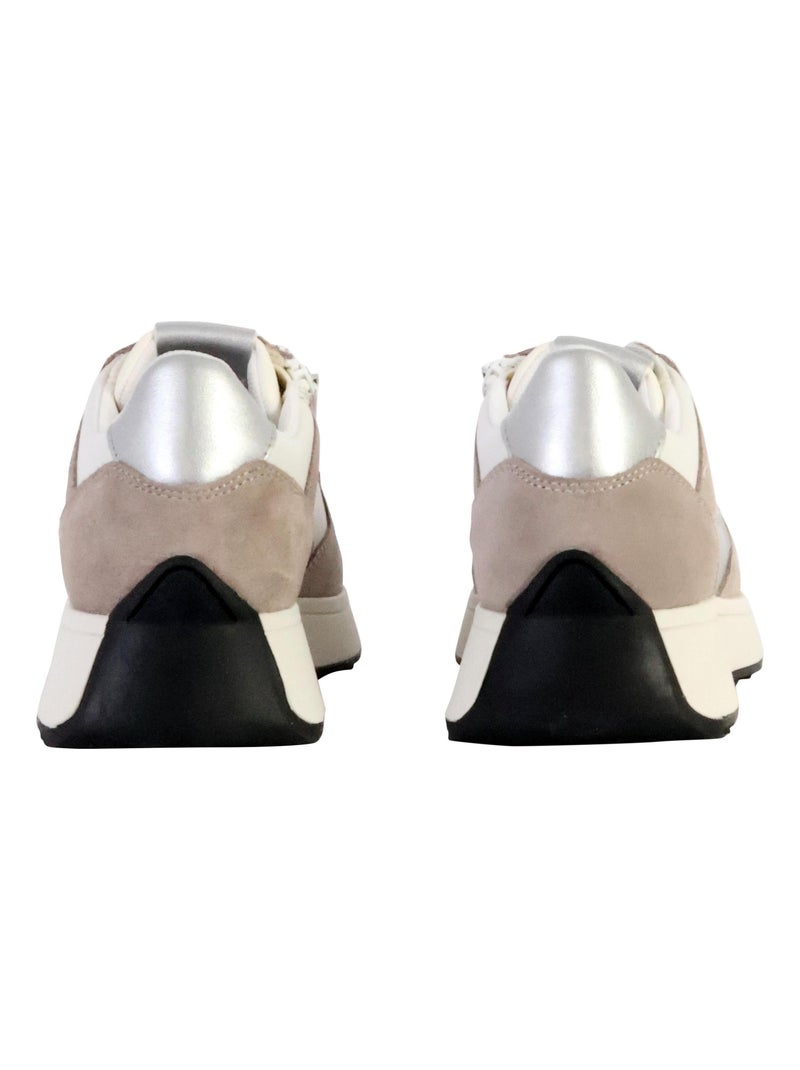 Basket Basse Cuir Geox Amabel Nappa Suede Blanc - Kiabi
