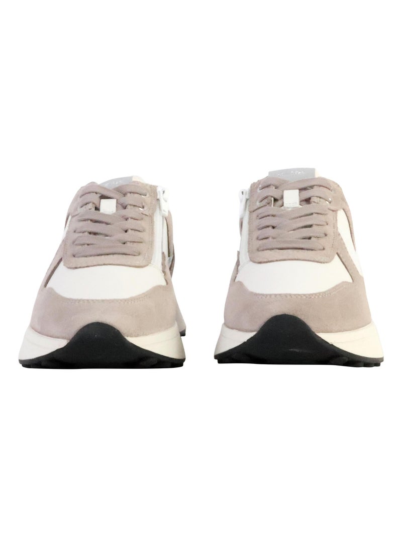 Basket Basse Cuir Geox Amabel Nappa Suede Blanc - Kiabi