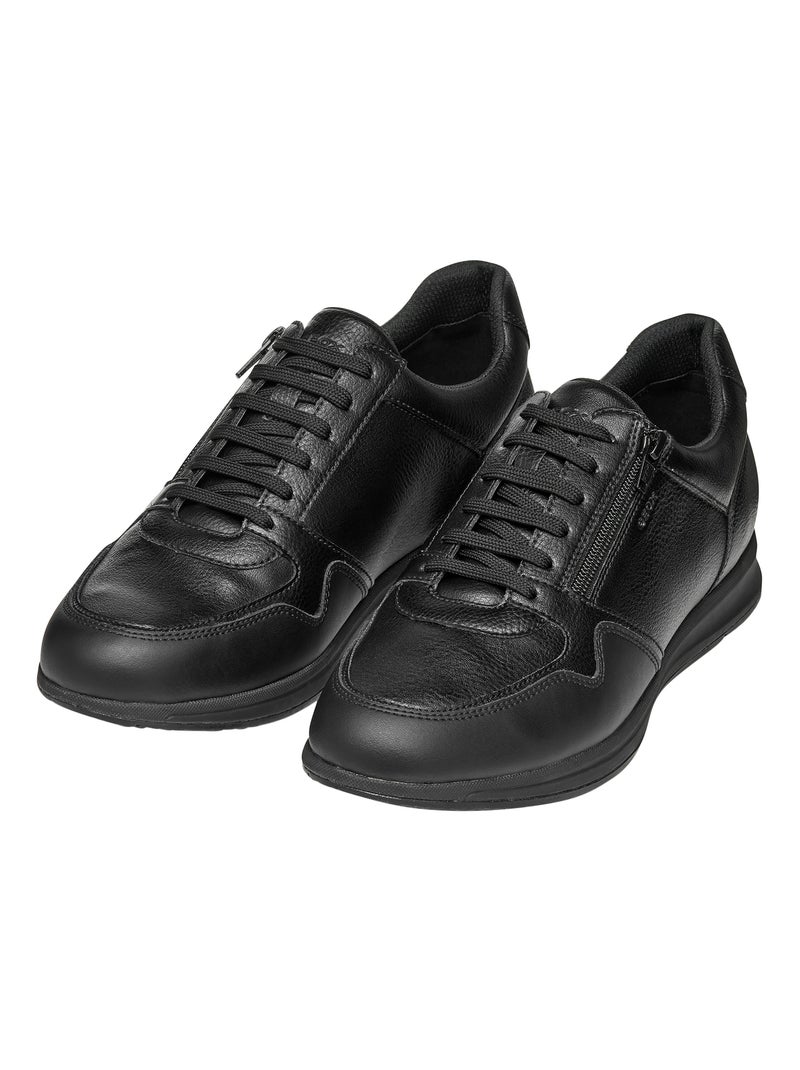 Basket Basse Cuir Geox Avery NBK Synt.Lea + Tumb Noir - Kiabi