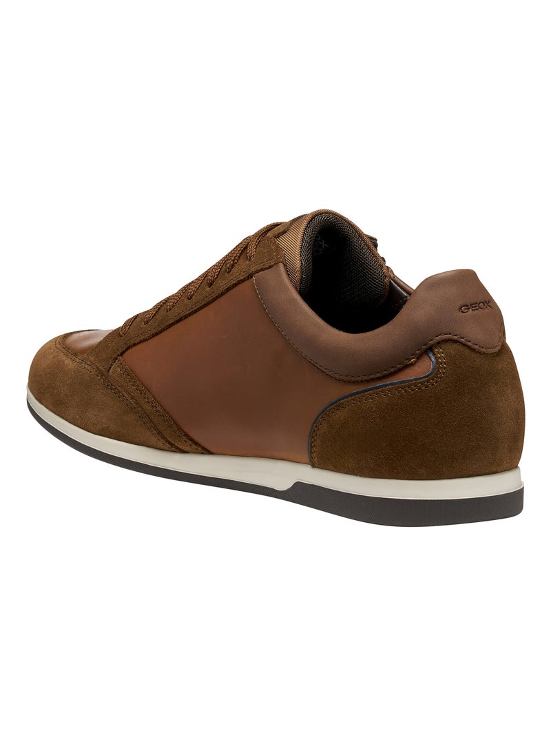 Basket Basse Cuir Geox Renan Marron - Kiabi