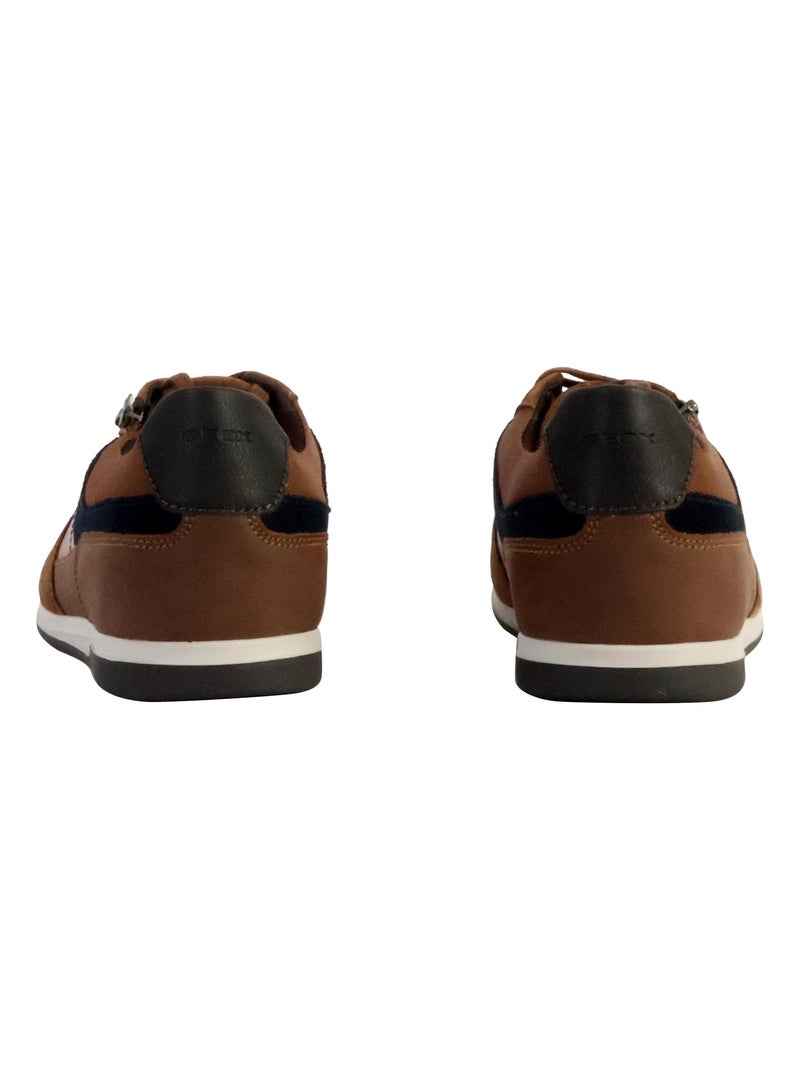 Basket Basse Cuir Geox Renan Suede Marron - Kiabi