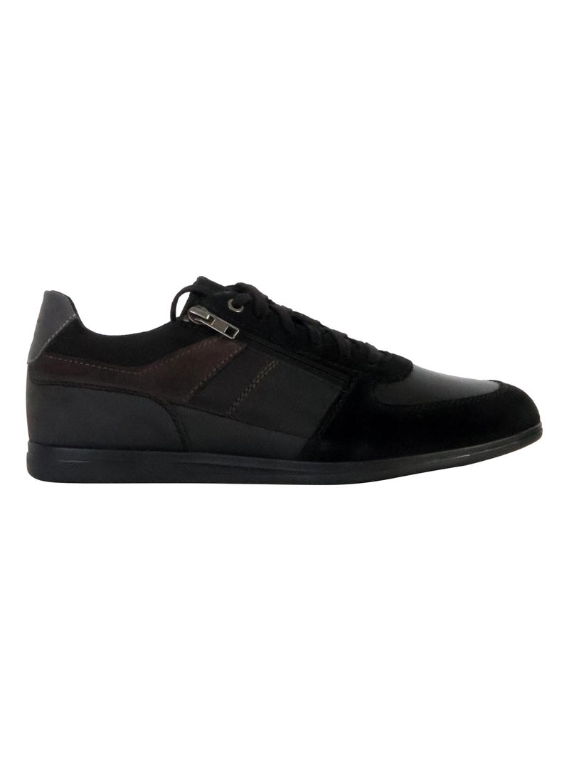 Basket Basse Cuir Geox Renan Suede Noir - Kiabi