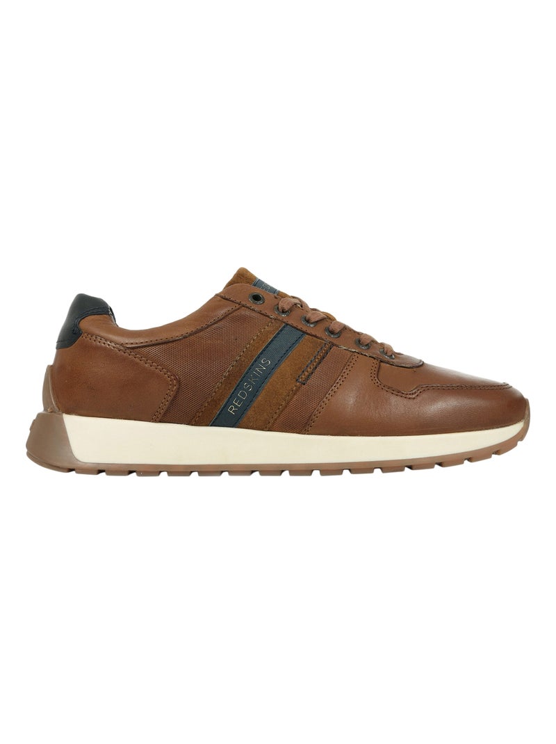 Basket Basse Cuir Redskins Hertel Marron - Kiabi
