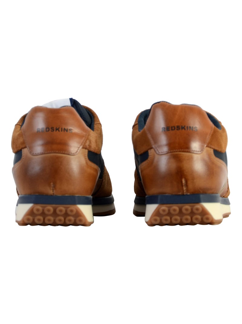 Basket Basse Cuir Redskins Island Marron - Kiabi