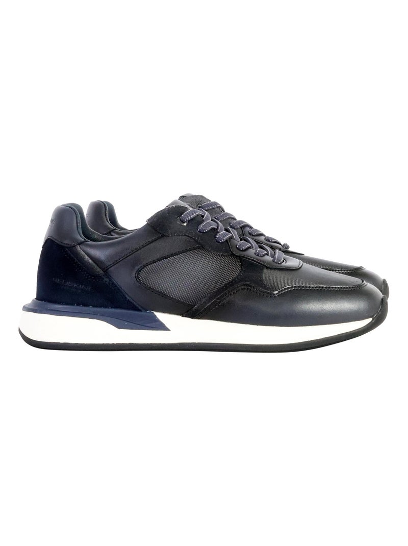 Basket Basse Cuir Redskins Paillon Bleu - Kiabi