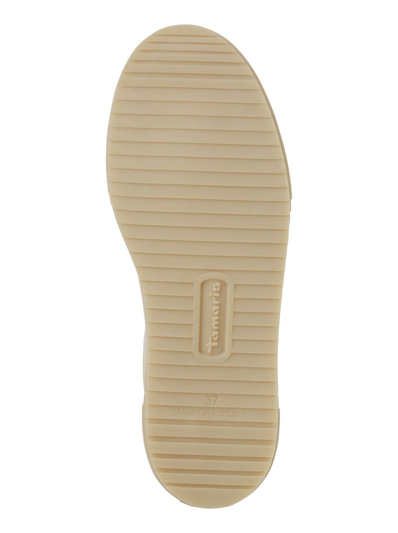 Basket Basse Cuir Tamaris Beige - Kiabi