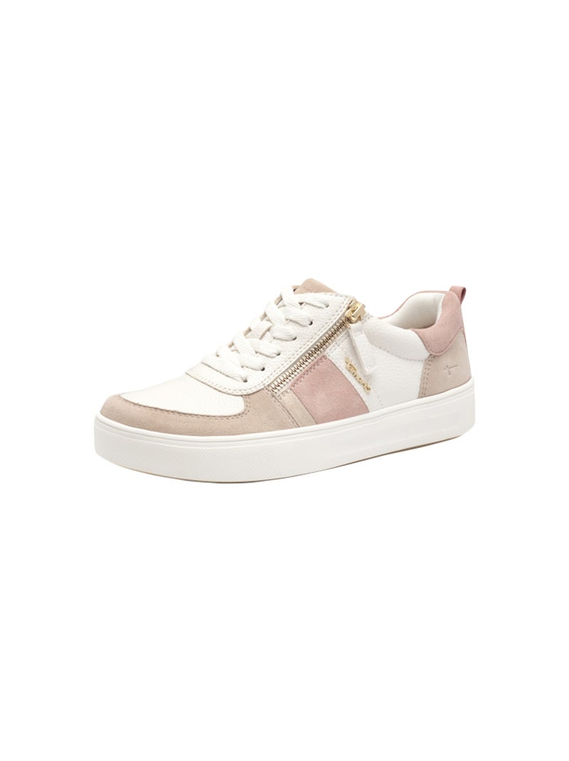 Basket Basse Cuir Tamaris Beige - Kiabi