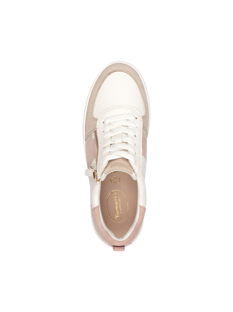 Basket Basse Cuir Tamaris Beige - Kiabi