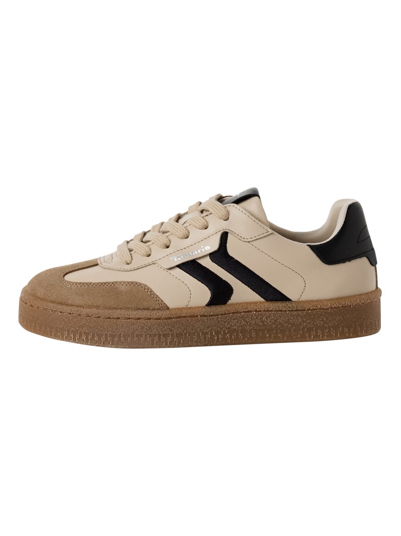 Basket Basse Cuir Tamaris Beige - Kiabi