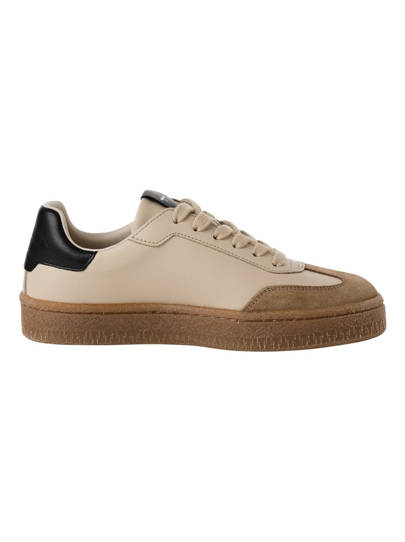 Basket Basse Cuir Tamaris Beige - Kiabi