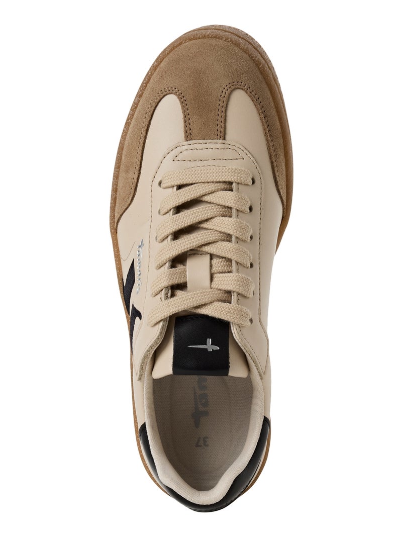 Basket Basse Cuir Tamaris Beige - Kiabi