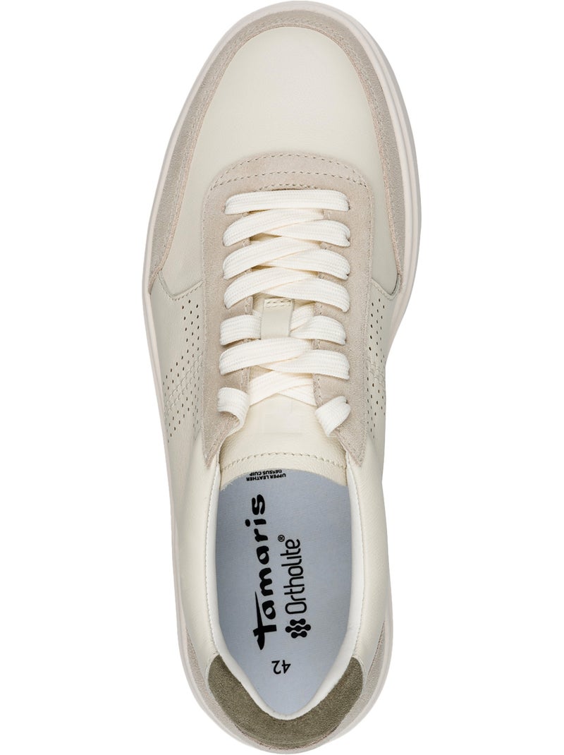 Basket Basse Cuir Tamaris Beige - Kiabi