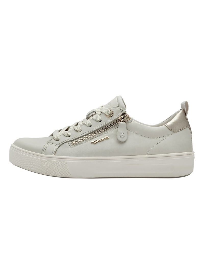 Basket Basse Cuir Tamaris Blanc cassé - Kiabi