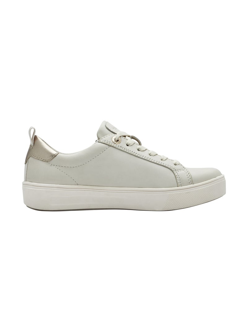 Basket Basse Cuir Tamaris Blanc cassé - Kiabi