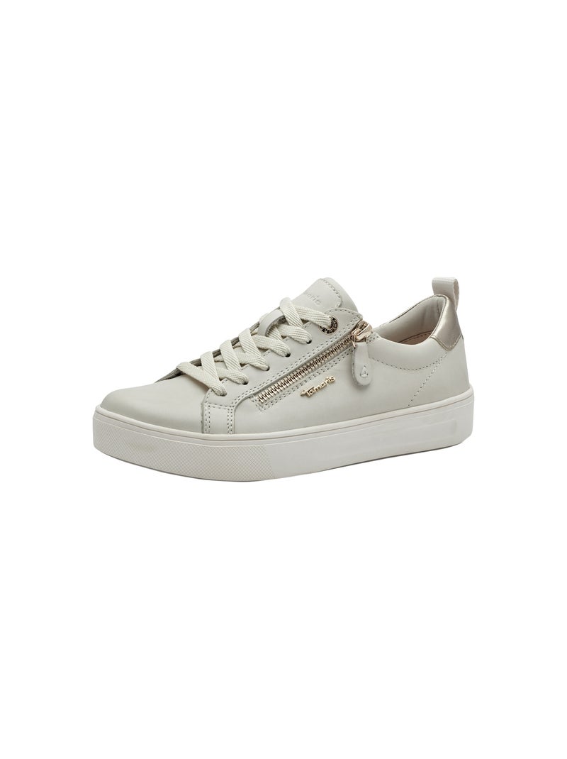 Basket Basse Cuir Tamaris Blanc cassé - Kiabi