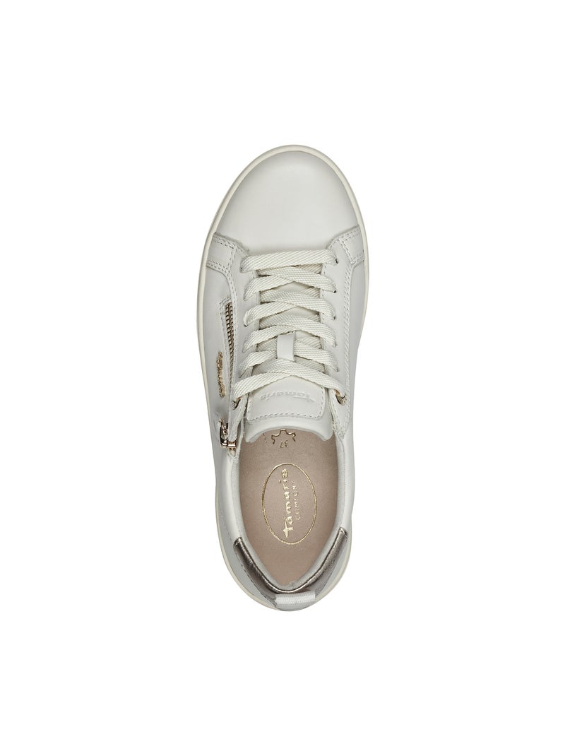 Basket Basse Cuir Tamaris Blanc cassé - Kiabi