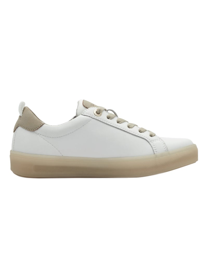 Basket Basse Cuir Tamaris Blanc - Kiabi