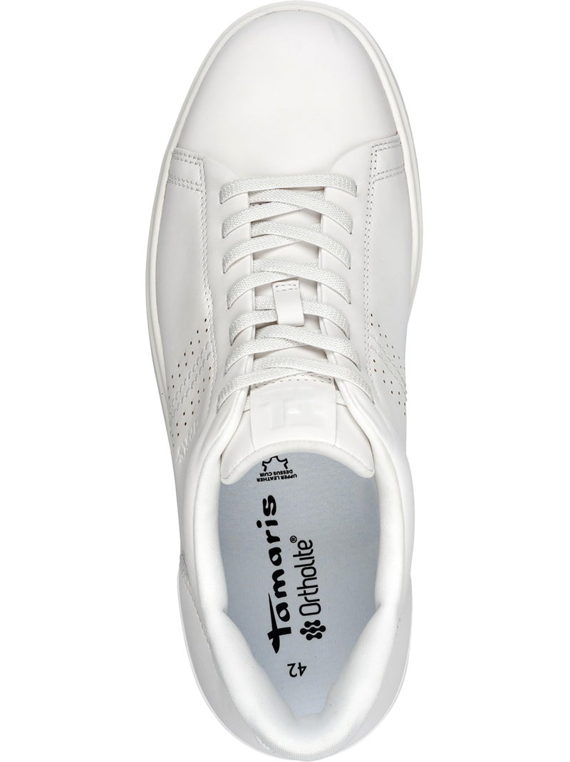 Basket Basse Cuir Tamaris Blanc - Kiabi