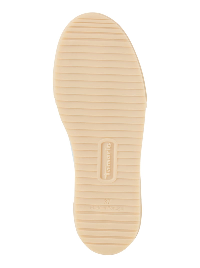 Basket Basse Cuir Tamaris Bleu clair - Kiabi