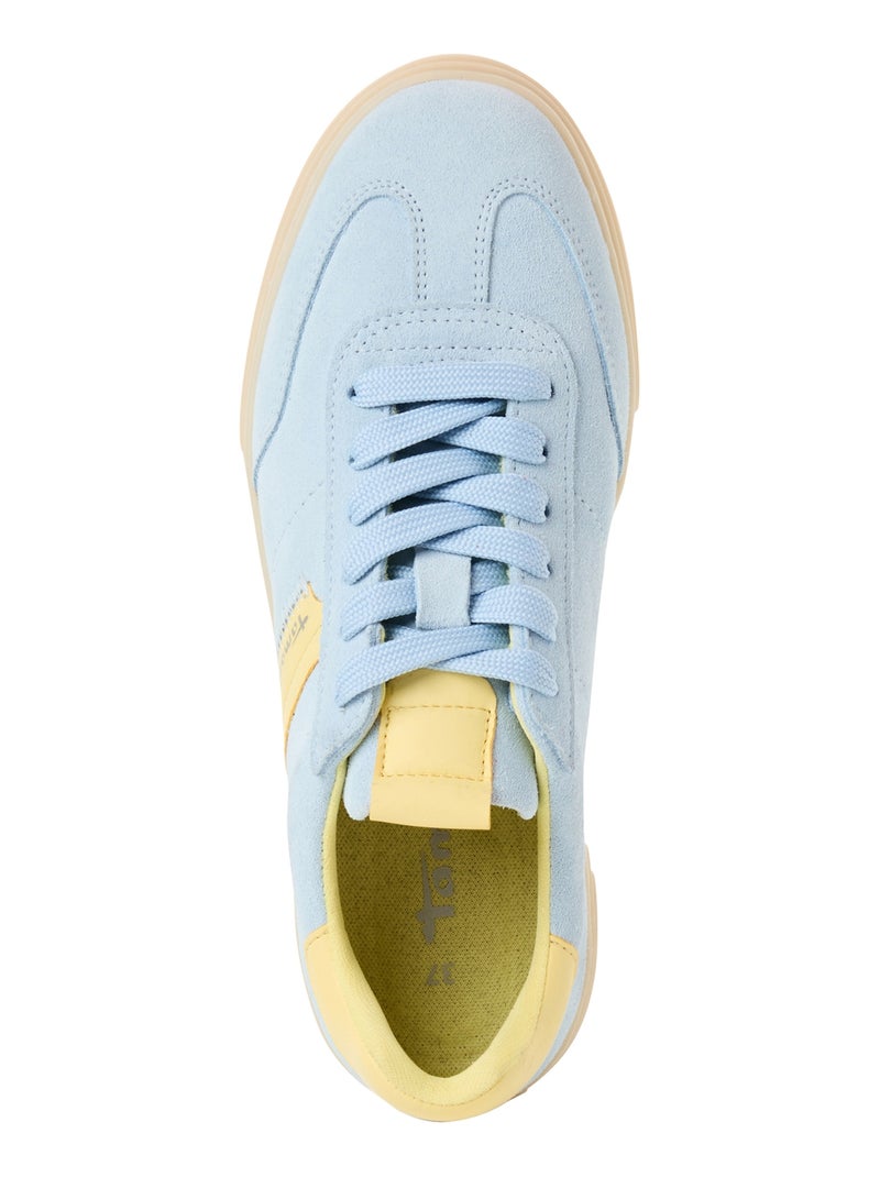 Basket Basse Cuir Tamaris Bleu clair - Kiabi
